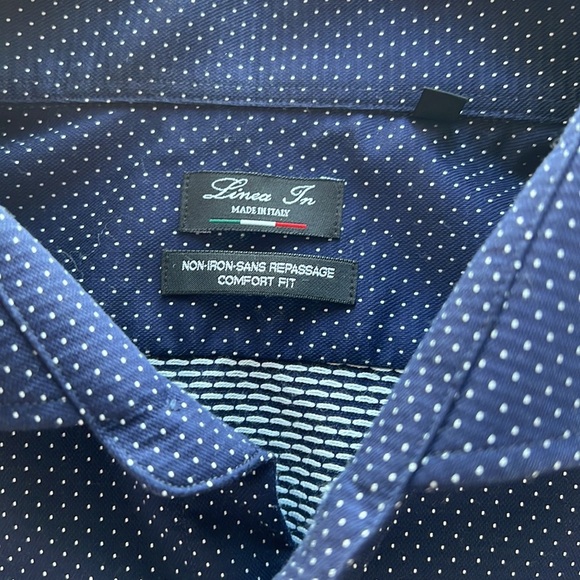 Linea In dress shirt Italian made noniron comfort fit - Picture 15 of 16